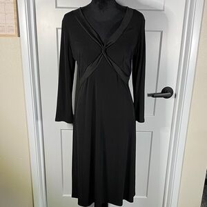 BCBG Paris Black Criss Cross V-Neckline Cocktail Dress Large